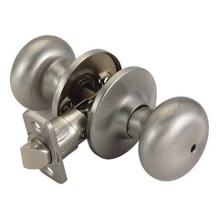 Design House Cambridge Brass Privacy Door Knob in Satin Nickel/Silver