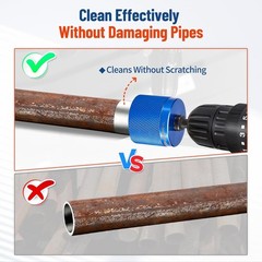 1/2″ & 3/4″ Metal Copper Pipe Cleaner Set,with 1/4 Hex Shank,Each Additional 2PC