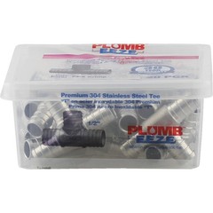 PlumbEeze 1/2 In. Stainless Steel PEX Tee (20-Pack) PE-PS-T05-20 PLUMBEEZE