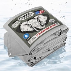 FoundGo Canvas Tarp 8x12ft Heavy Duty Waterproof Tarps with Grommets, UV Resi…