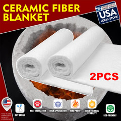 2SET Ceramic Fiber Insulation Blanket, 2500F, Fireproof Insulation 16″x 24”
