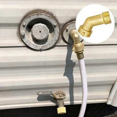 45 Degree Brass Water Hose Elbow Adapter for RV Quick Connect and