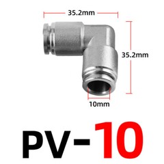 4mm-12mm Stainless Steel 90° Elbow Push-in Pneumatic Hose Connectors Fittings