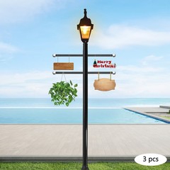 3 Pcs Modern Cross Arm Ladder Rest For Outdoor Lamp Posts And Poles Black