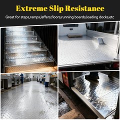 Aluminum Diamond Plate Sheet, 3003 H22, 17GA 0.045″ Thick 6″ x 120″, Silver