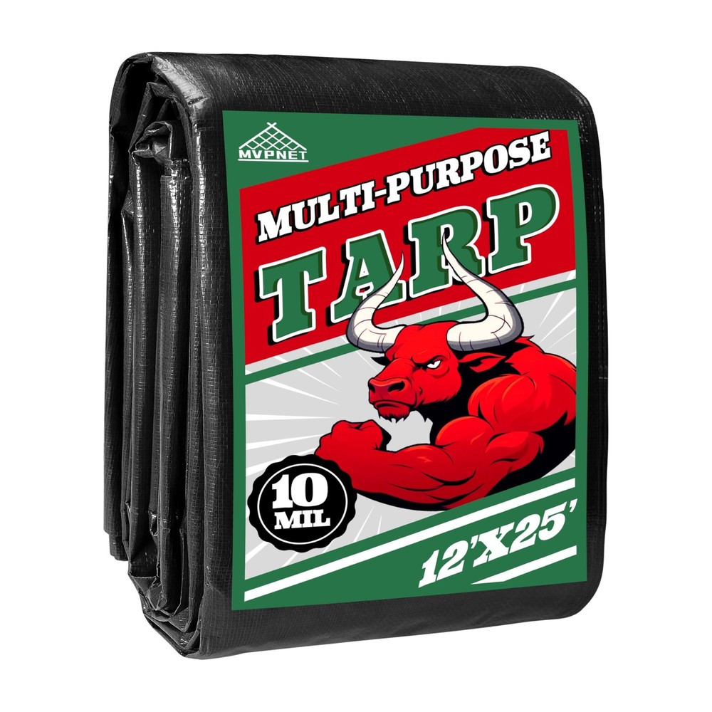 Tarp 12×25 ft Heavy Duty 100% Waterproof 10mil,UV Resistant,Durable Grommets …