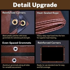 Tarp 10x20ft Heavy Duty Waterproof 16 Mil Tarps,UV-Resistant,Tear-Proof,Black…