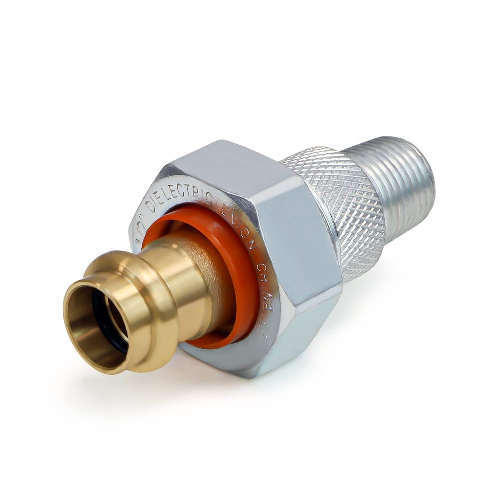 Highcraft Dielectric Union Pipe Fittings 1/2 in. FIP x Press 0.5 Inch, Copper