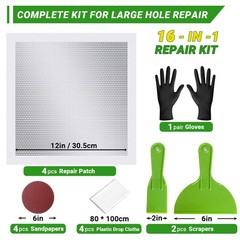 12 x 12 Inch Drywall Repair Kit – 4 Pcs Large Drywall Patch for Wall & Ceilin…