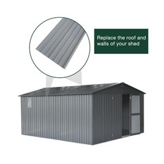 NeatiEase 10 Pcs Metal Roofing Panels, 6.1 Feet Corrugated Galvanized Roofing…