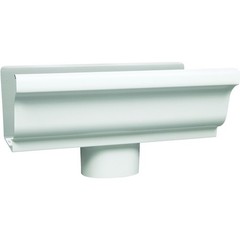 Amerimax 27010 Gutter End with Drop, 2 in W, Aluminum, White, For: 5 in K-Style