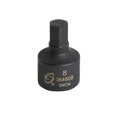 364608SUNEX 3/8 Inch Drive 8mm Stubby Impact Hex Driver