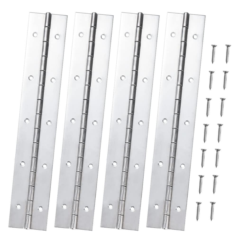 Marine Grade 304 Stainless Steel Piano Hinge, 12″X2″ Continuous Boat Hinge, 0…
