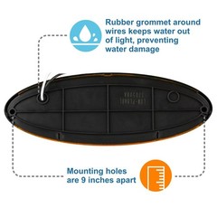 Lumitronics RV LED Euro-Style Porch Light, Amber Lens (Black) (Pack of 2) Black