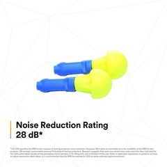 3M E-A-R Push-Ins Earplugs 318-1000, 28.0 dBs, 100 Pair, ANSI, Uncorded, No…