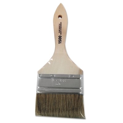 White Chinese Bristle Paint Brush, 3/8 in Thick x 3 in W, Wood Handle Linzer