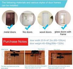 Automatic Hydraulic Door Closer Size 3 Black for Residential and Commercial Use