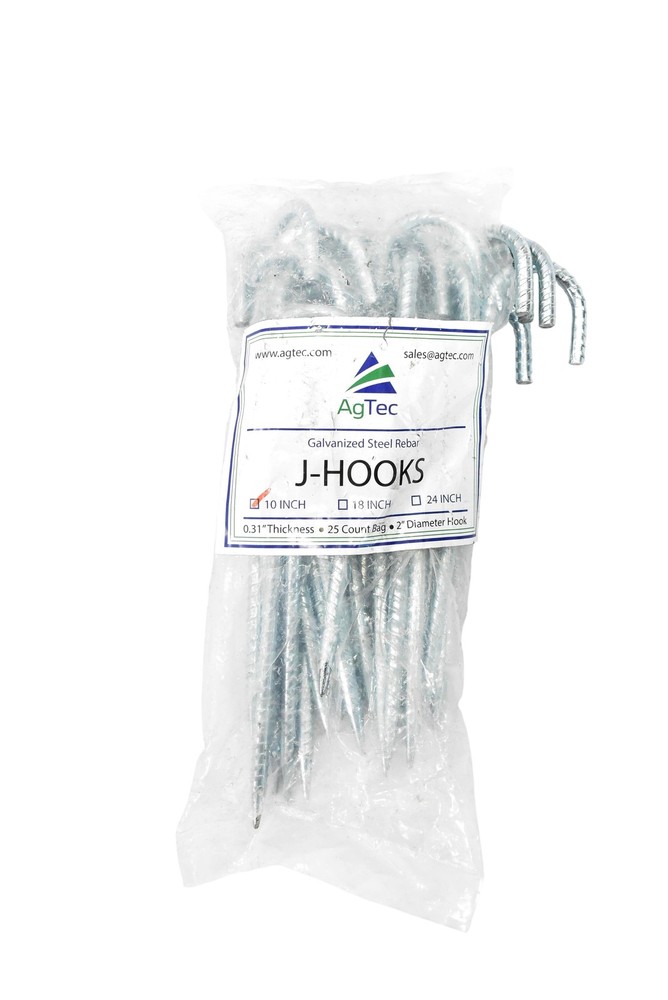 Lot Of 25 J Hook Screw Hooks 10 In Galvanized Steel Heavy Duty Silver Hardware