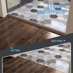Art3d 4 FT Self Adhesive Vinyl Floor Transition Strip, Laminate 4 FT, Brown