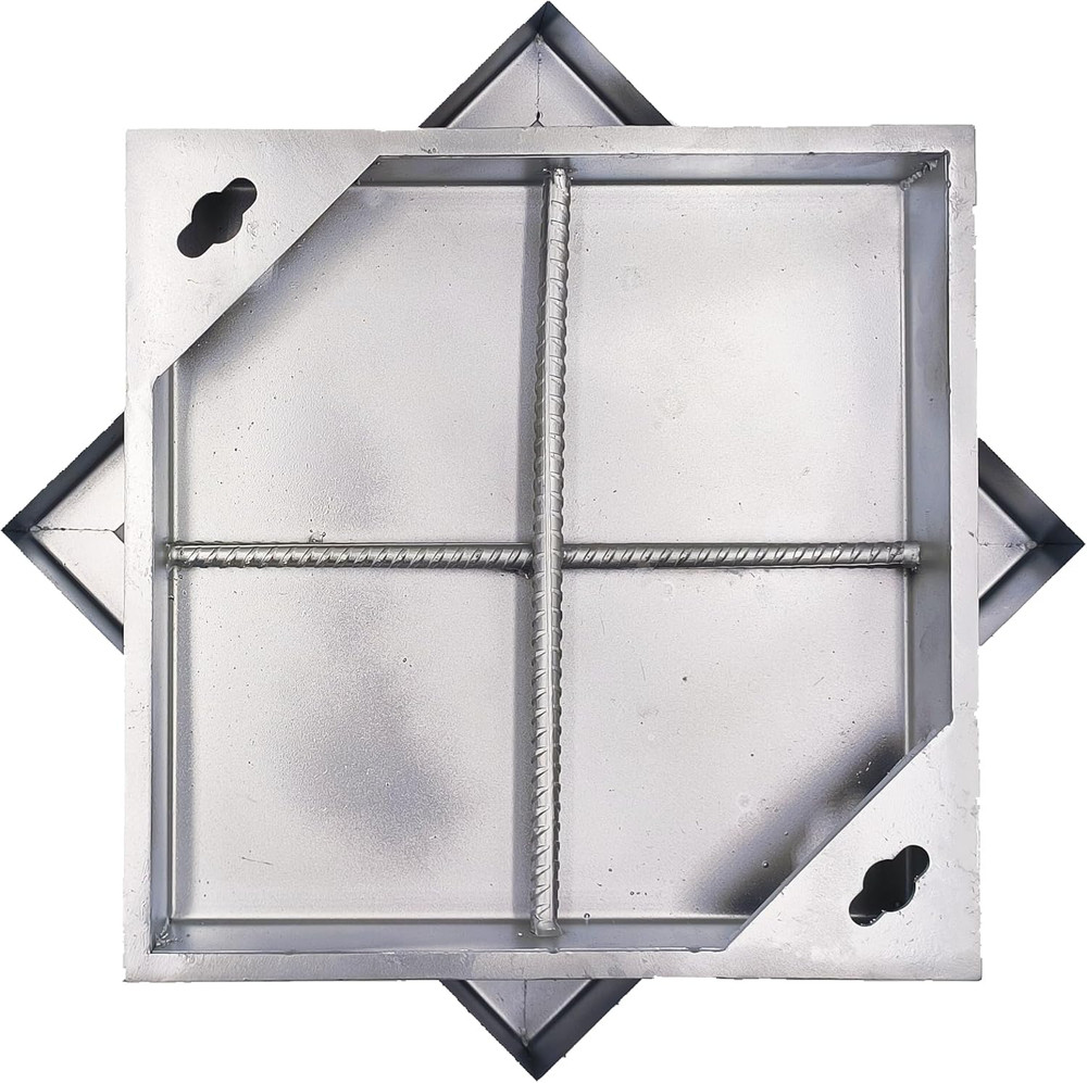 16×16 Heavy Duty Stainless Steel Manhole Cover & Frame, Square Septic Lid