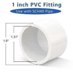 1 inch PVC Fitting End Cap, 10-Pack Pipe Elbow Cap – 1 in, White