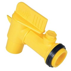 Vestil JDFT Plastic Manual Handle Jumbo Drum Faucet, Fits 2″ One Size, Yellow