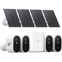 aosu Solar Security Cameras Wireless Outdoor, 4-Cam Kit, 2K QHD Home…