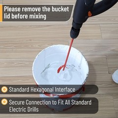 Paint Mixer 1 to 3 Gallon Buckets Mud Mixer Paint Stirrer for Drill Red