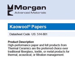 1/8″ Kaowool 24″ x 24″ Ceramic Fiber Paper KAWL 500 Grade 2300F Thermal Ceramics