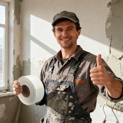 Drywall Joint Tape 1.97IN X 180 FT, Heavy-Duty Self-Adhesive Fiberglass Mesh Tap