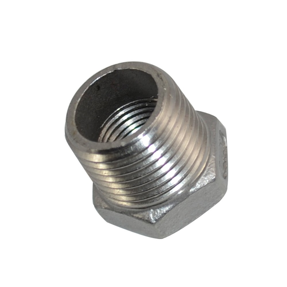 1/2″ male to 1/4″ female NPT threaded Reducing bush adapter Reducer Stainless