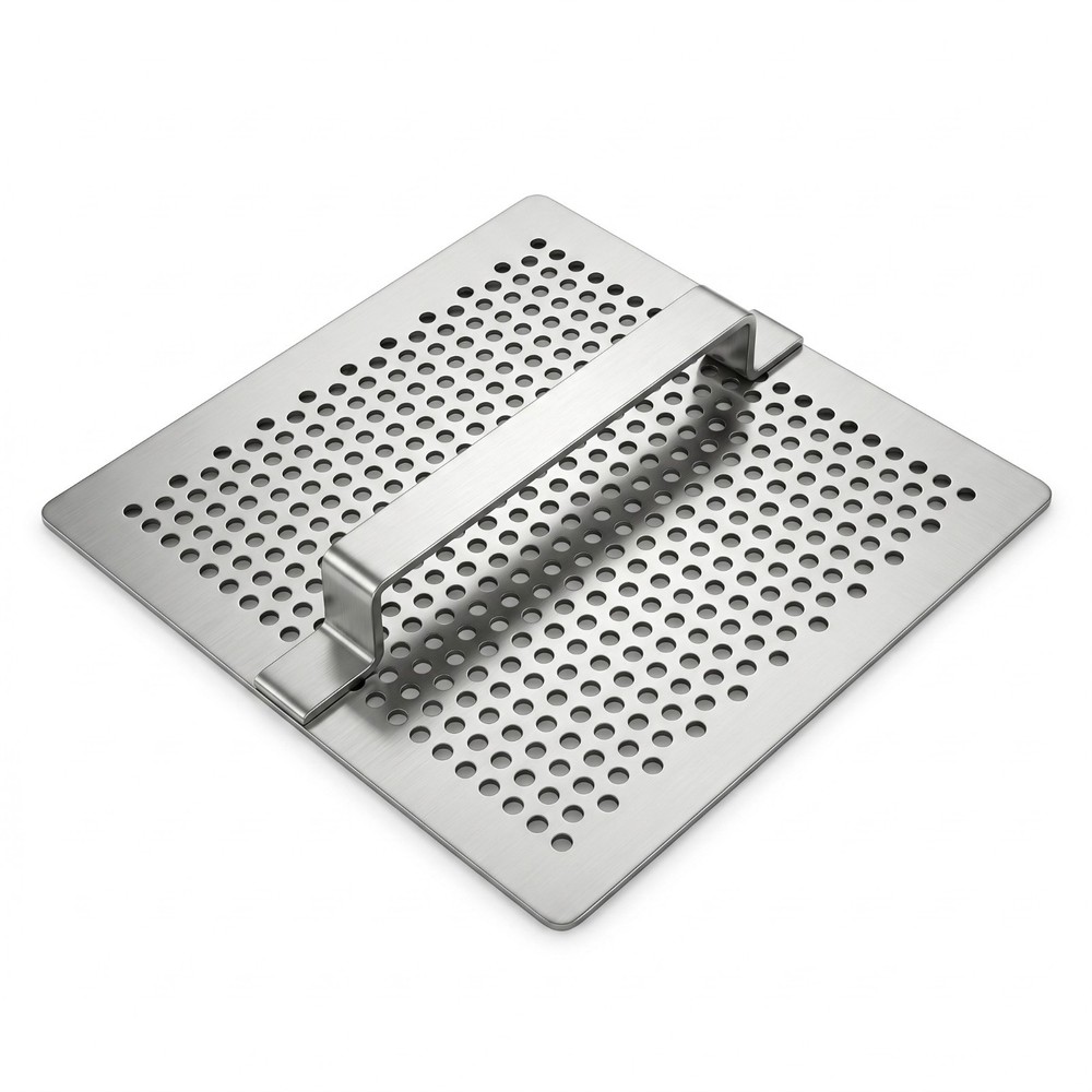 7 3/4 in. Flat Floor Drain Strainer with Handle, Stainless Steel Drain Screen