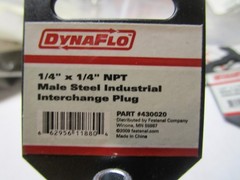 1/4″ x 1/4″ Male NPT Steel Industrial Interchange Plug QTY 4