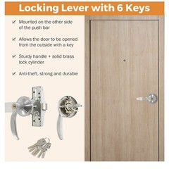 BEAMNOVA 27.5 in Commercial Door Push Bar Panic Exit Device with Exterior Lever