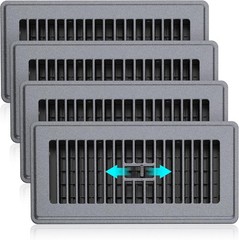 Floor Register 4×10-4 Pack Floor Vents Covers Heavy Duty Steel Walkable Floor…