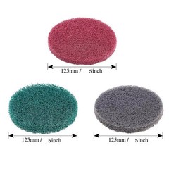 5″ Non Woven Abrasive Scouring Pads Hook & Loop Drill Disc 240 400 1000 Grit