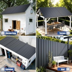 Heavy-Duty Galvanized Roofing Panels 10pcs – 42.52″L x 17.72″W Corrugated Design