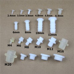 Plastic Barb Plug End Cap Pipe Diameter 2.4mm-12mm Thread Size M4-M20/ 1/8″-1/2″