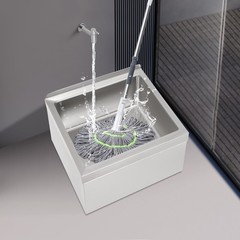 Stainless Steel Sink Commercial Mop Sink Wall-mounted Rectangular Sink w/ Drain