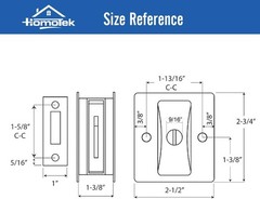 2-3/4×2-1/2in Sliding Door Lock Pull HOMOTEK Black