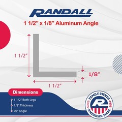 36″ (3 FT) Aluminum Angle Bar | 6063 T6 Architectural Aluminum | Equal Legs, 90°