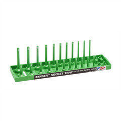 Hansen Global 1/4 Inch Standard 2 Row Regular/Deep Socket Holder Tray – Green 1