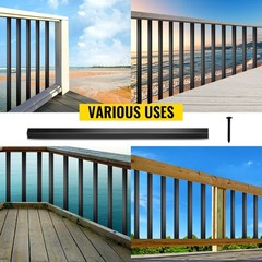 Deck Balusters,101 Pack Metal Deck Spindles,26″x0.75″Staircase Baluster with S