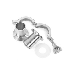 Stainless Steel Sanitary Pipe Weld Ferrule+Tri Clamp+Silicone Gasket Set 19-273