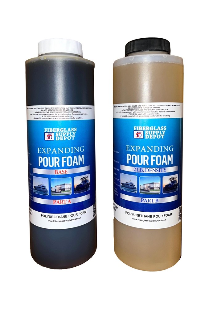 2 Lb Density Expanding Pour Foam, 2 Part Polyurethane Closed Cell Liquid Foam…