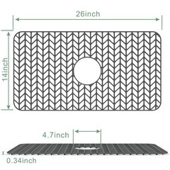 Silicone Protectors for Kitchen Sink, GUUKIN 26”x 14” 26″x 14″ Center Drain