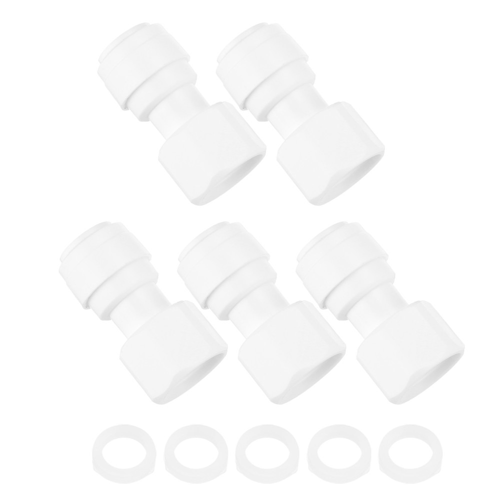 Pack of 5 Straight 3/8″ Female to 3/8″ Tube OD Tube Fittings, with Rubber Rings