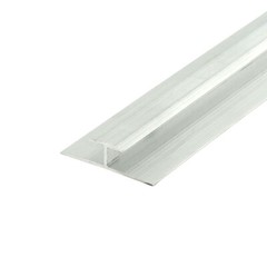 Outwater Aluminum H Channel Fits Material 1/4 to 9/32 Inch Mill Finish Aluminum