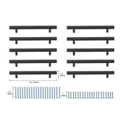 Elegant Decor Dior Zinc Alloy Bar Pull Multipack in Black (Set of 10)