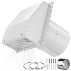 8 Inch Galvanized Steel Hooded Wall Vent Cover with Screen & Damper – Outdoor…